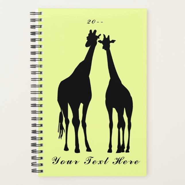 Giraffe - Customisable + Add Your Text / Name - Planner (Front)