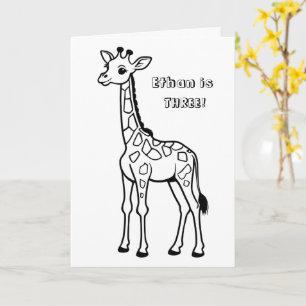 Giraffe Customised Birthday Card - COLOR ME