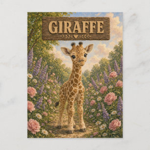 Giraffe Cute Baby Storybook Nursery Animal Postcard