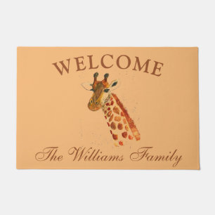 Giraffe Cute Jungle Zoo Animal African Safari Doormat