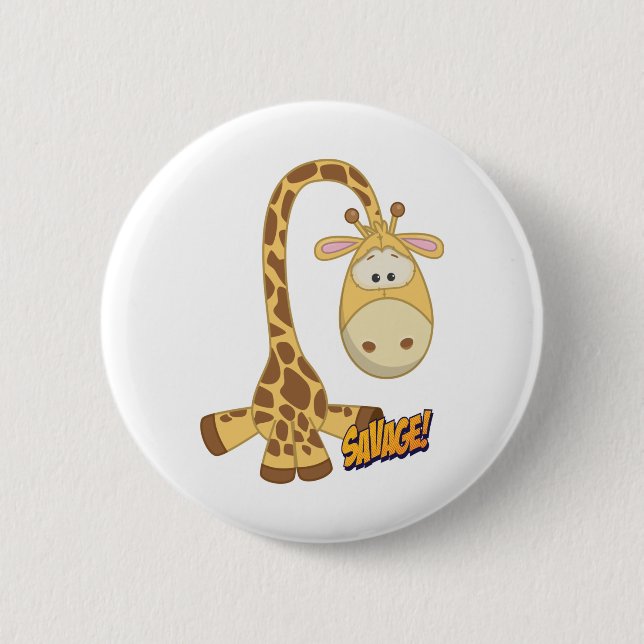 Giraffe Cute Kawaii Cartoon 6 Cm Round Badge (Front)
