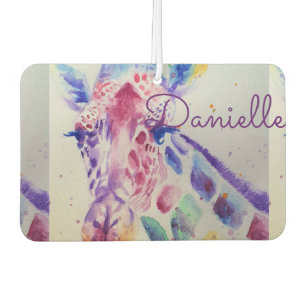 Giraffe Cute Love You Name Car Air Freshener