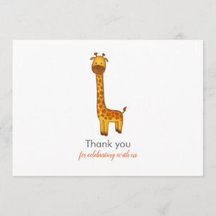 Giraffe Cute Minimalist Baby Shower Thank You Card