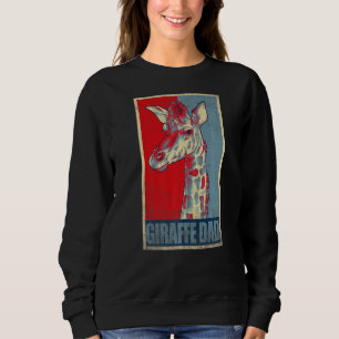 Giraffe Dad Vintage Papa Giraffe Cute Father's Da Sweatshirt