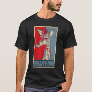 Giraffe Dad Vintage  Papa Giraffe Cute Father's Da T-Shirt
