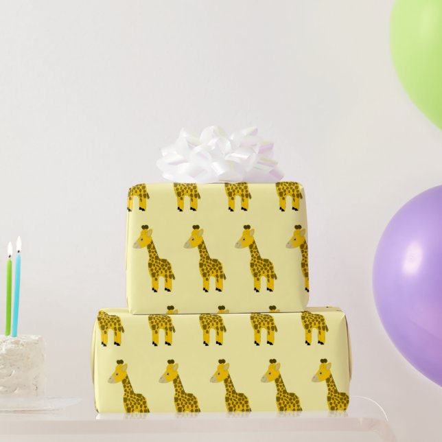 Giraffe Design Any Background Colour Wrapping Paper (Party Gifts)