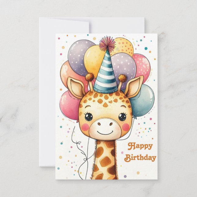 Giraffe Design Birthday Card (Front)
