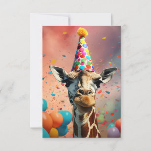 Giraffe design, colourful thank you card