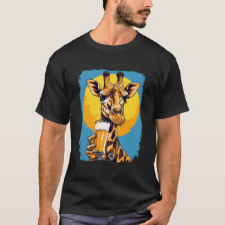 Giraffe Drinking Beer Beer Drinker Safari Zoo Anim T-Shirt