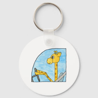 Giraffe Driving a Car. Key Ring