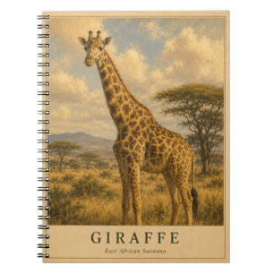 Giraffe East African Savanna VINTAGE Notebook