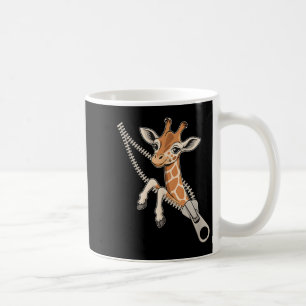 Giraffe Emerging From A Zipper Coffee Mug