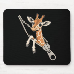 Giraffe Emerging From A Zipper Mouse Mat