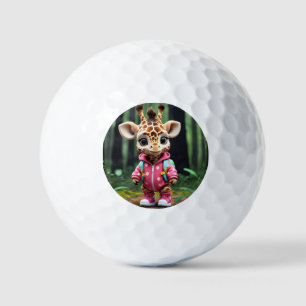 "Giraffe Explores Nature" Golf Balls