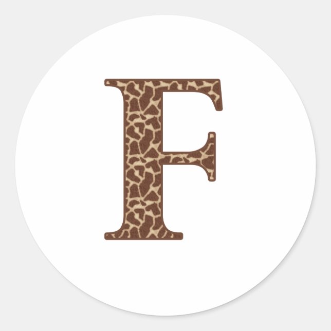 Giraffe F Classic Round Sticker (Front)