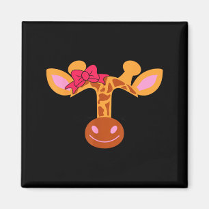Giraffe Face Eyelashes Bow Teachers Day Halloween Magnet
