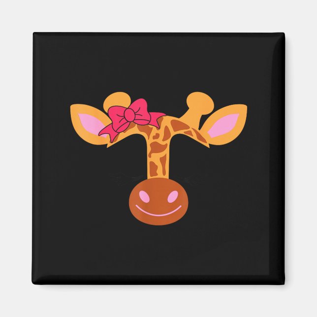 Giraffe Face Eyelashes Bow Teachers Day Halloween Magnet (Front)