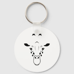 Giraffe Face Silhouette Key Ring