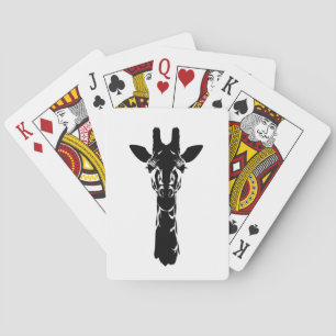 Giraffe Face Silhouette Playing Cards