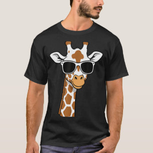 Giraffe Face Sungles Funny Giraffe For Kids T-Shirt