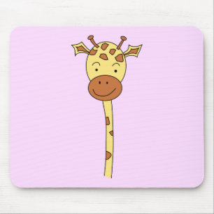 Giraffe Facing Forwards. Cartoon. Mouse Mat