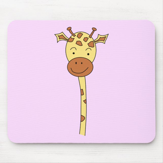 Giraffe Facing Forwards. Cartoon. Mouse Mat (Front)