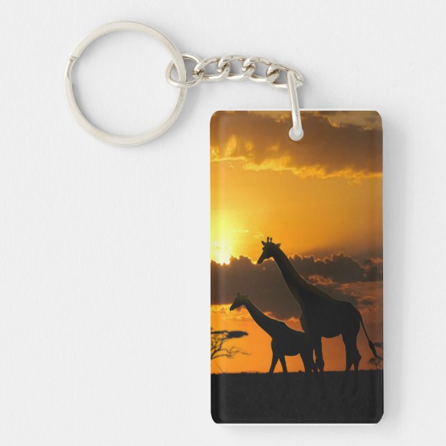 Giraffe Family 2 Key Ring (Front)