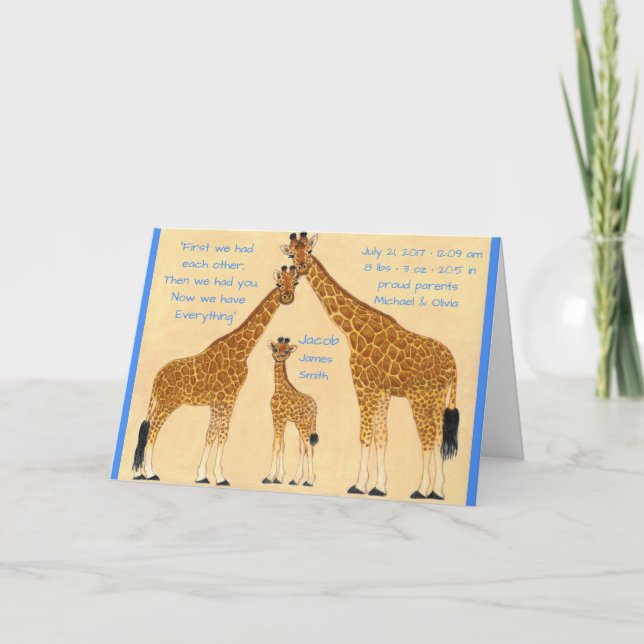 Giraffe Family - Birth Announcement (Front)