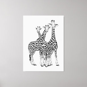 Giraffe family canvas print