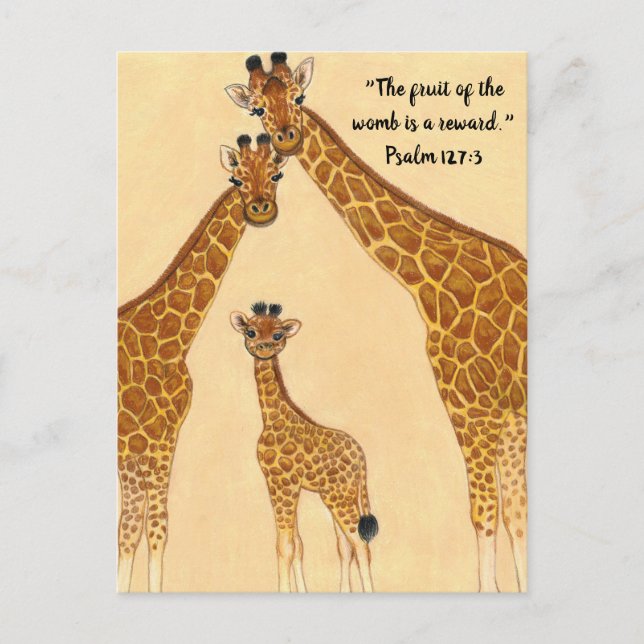 Giraffe Family - Fruit of Womb Postcard (Front)