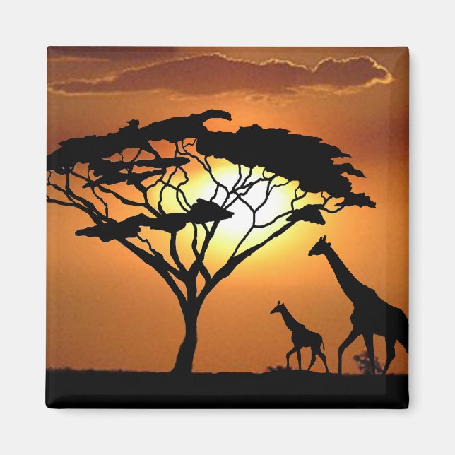 giraffe family magnet (Front)