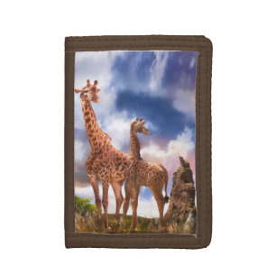 Giraffe Family MOMMY WAS I EVER THAT SMALL? Trifold Wallet