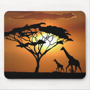 giraffe family mouse mat