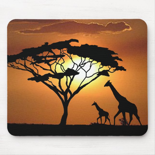giraffe family mouse mat (Front)