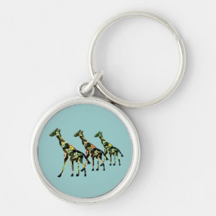 Giraffe Family Outing Keychain