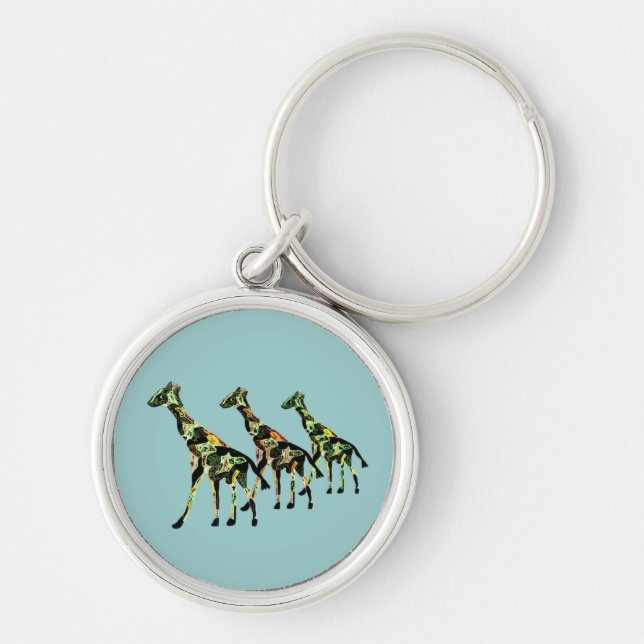 Giraffe Family Outing Keychain (Front)