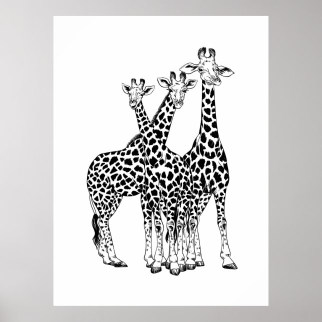 Giraffe family poster (Front)
