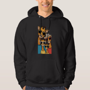 Giraffe Family Sunglasses Safari Zoo Lover Cartoon Hoodie