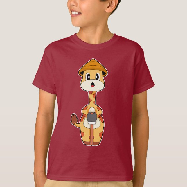 Giraffe Farmer Cultivator T-Shirt (Front)