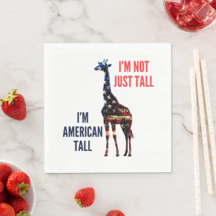 Giraffe Flag America Napkin