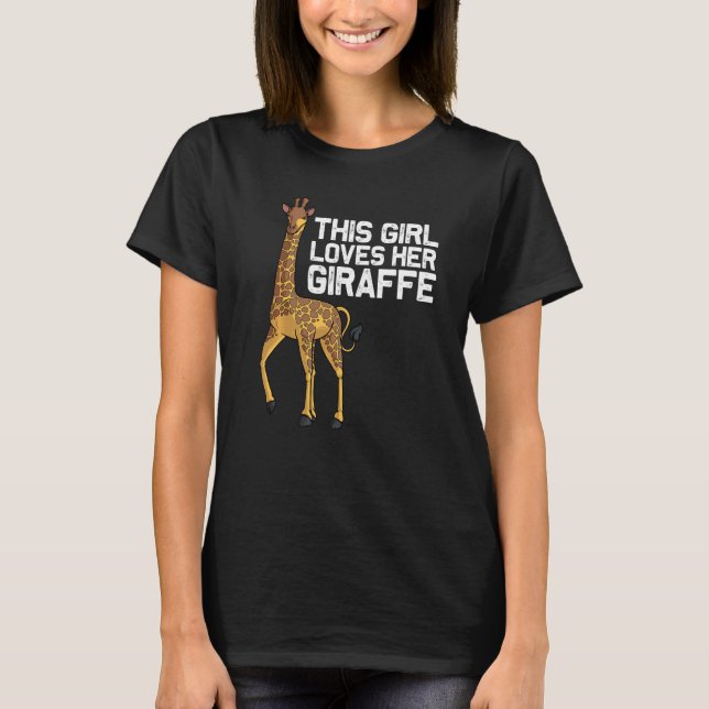 Giraffe For Girls Kids Teens Giraffe Animal T-Shirt (Front)