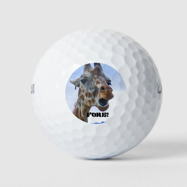 Giraffe "Fore" Golf Balls (3) (Front)