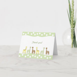 Giraffe Friends Baby Shower Thank You Note neutral Card