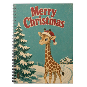 Giraffe Frozen Path Animal Christmas Notebook