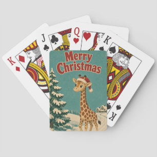 Giraffe Frozen Path Animal Christmas Playing Cards