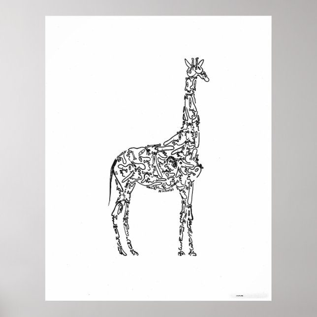 GIRAFFE - FUNNY ANIMAL POSTER (Front)