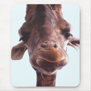Giraffe Funny Face Mouse Mat