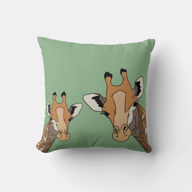 Giraffe Funny Green Cushion (Front)