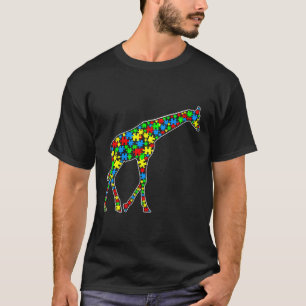 Giraffe Funny Puzzle Animals Autism Awareness T-Shirt