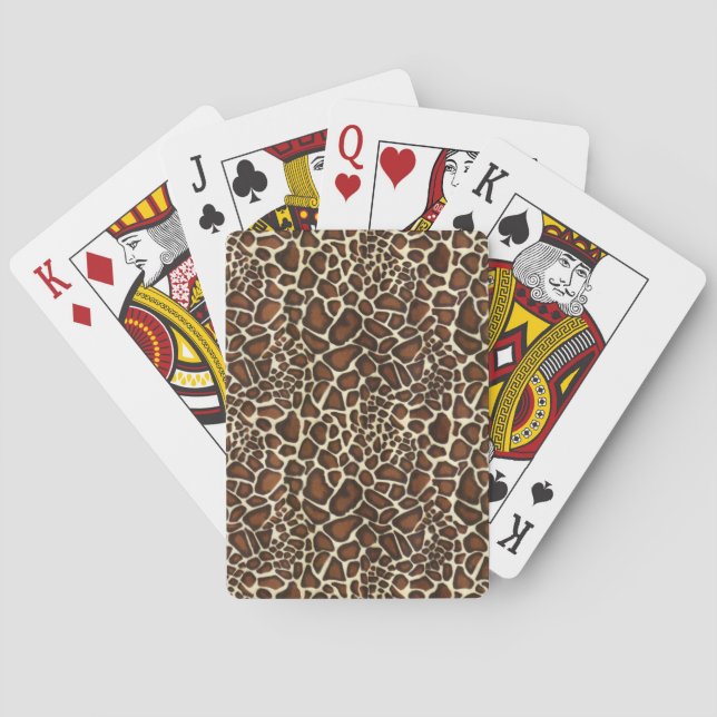 Giraffe Fur Pattern Camouflage Playing Cards (Back)